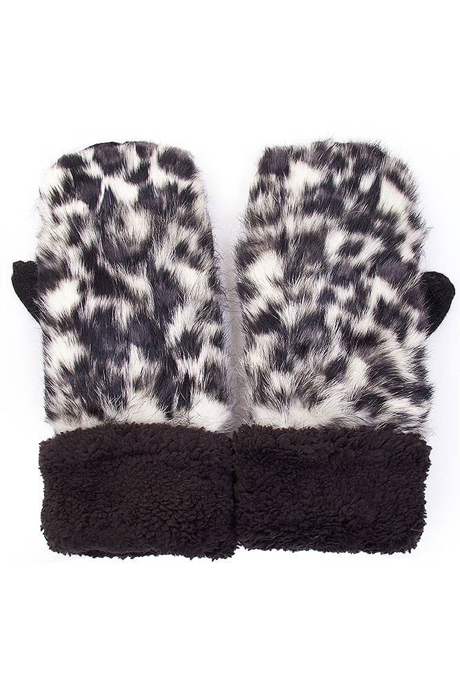 Hana - Wholesale Mittens - Women's - Leopard Pattern Fur Mitten1