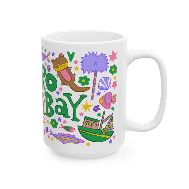 LOLALA - Your California Happiness Market 💛 - Wholesale Coffee Mug - Morro Bay - *BIG* Coffee Mug (15oz)