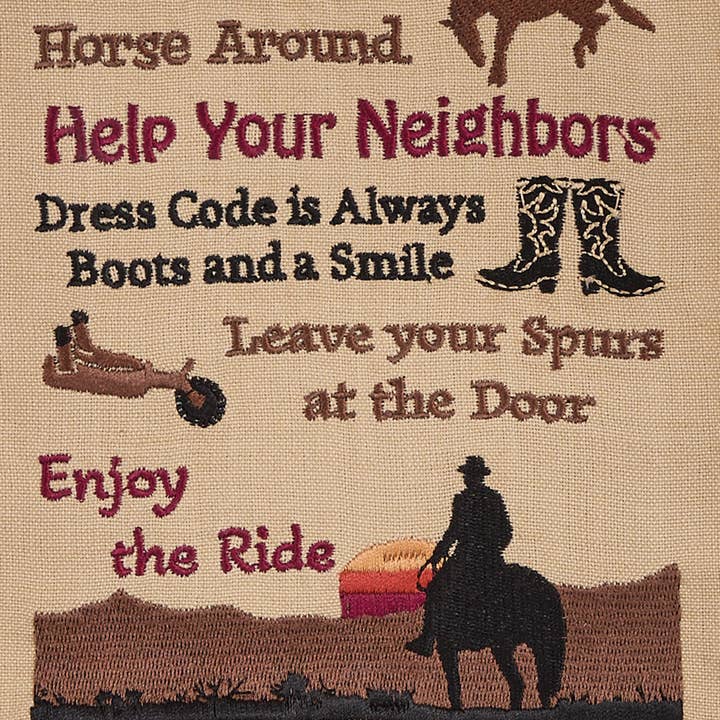 Park Designs - Wholesale Tea Towel - Ranch Rules Embroidered Dishtowel2
