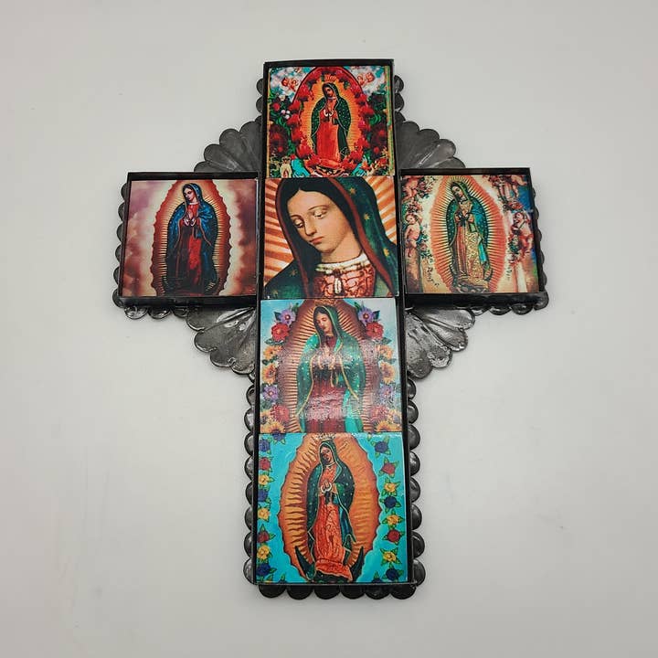Contreras Designs - Wholesale Wall Cross - MXSQC1GD- Guadalupe Picture Cross Small0