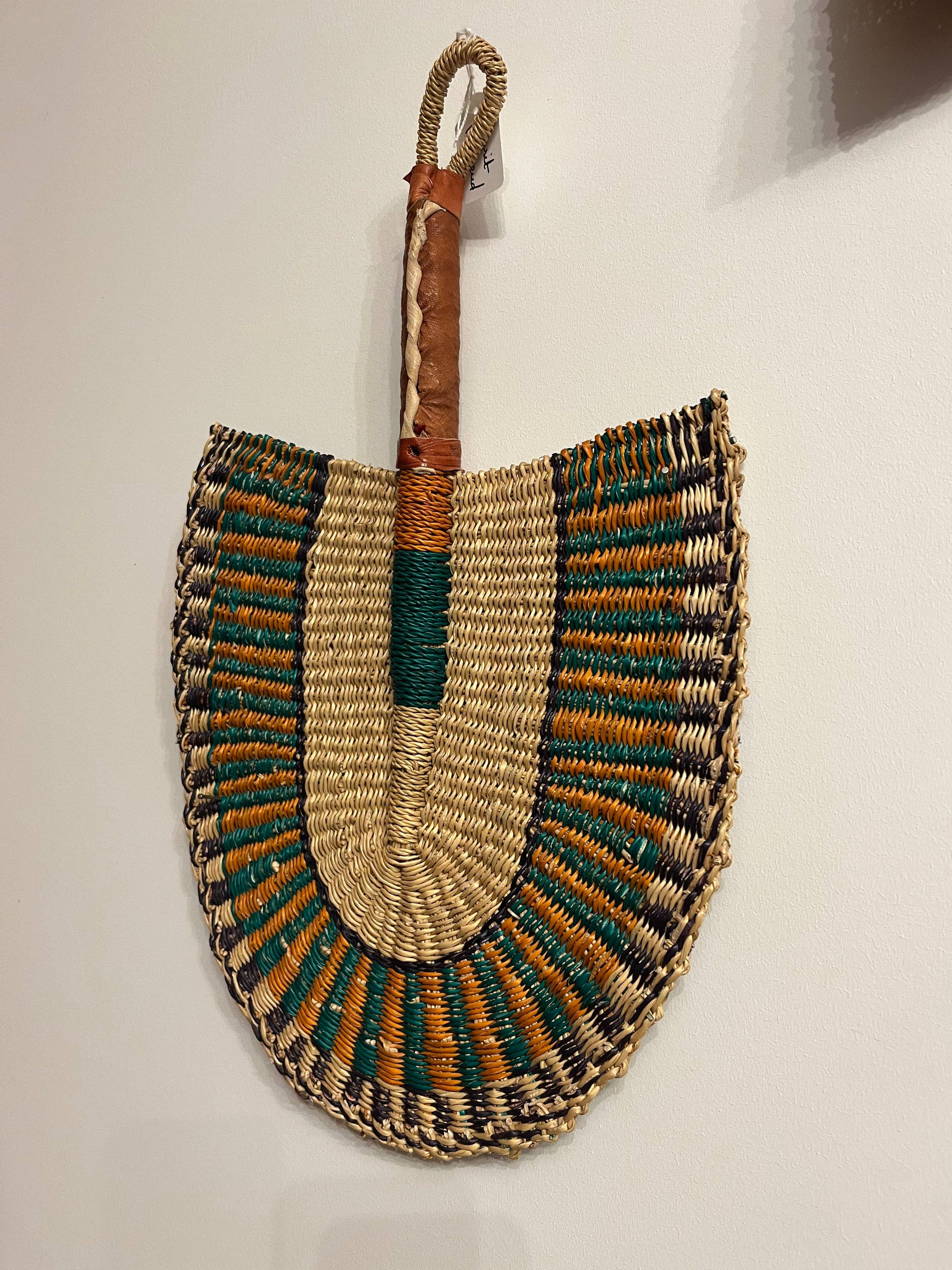 High crafty – wholesale Wall Accent – Woven Reed Fan | Handmade Colorful Palm Fan0