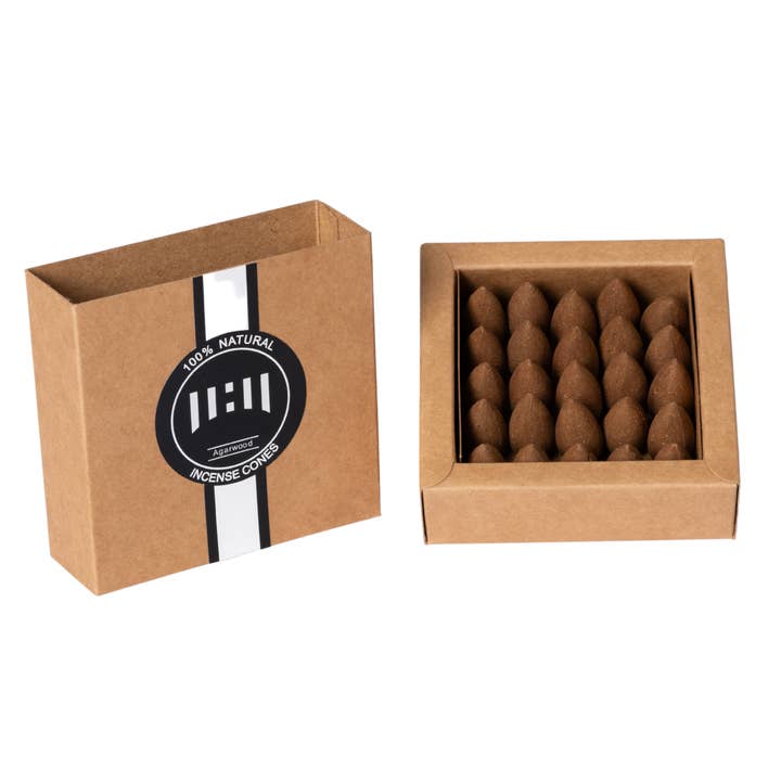 Aromatik Australia - Wholesale Incense - Natural Agarwood - 25 Reverse Flow Incense Cones (Oud)