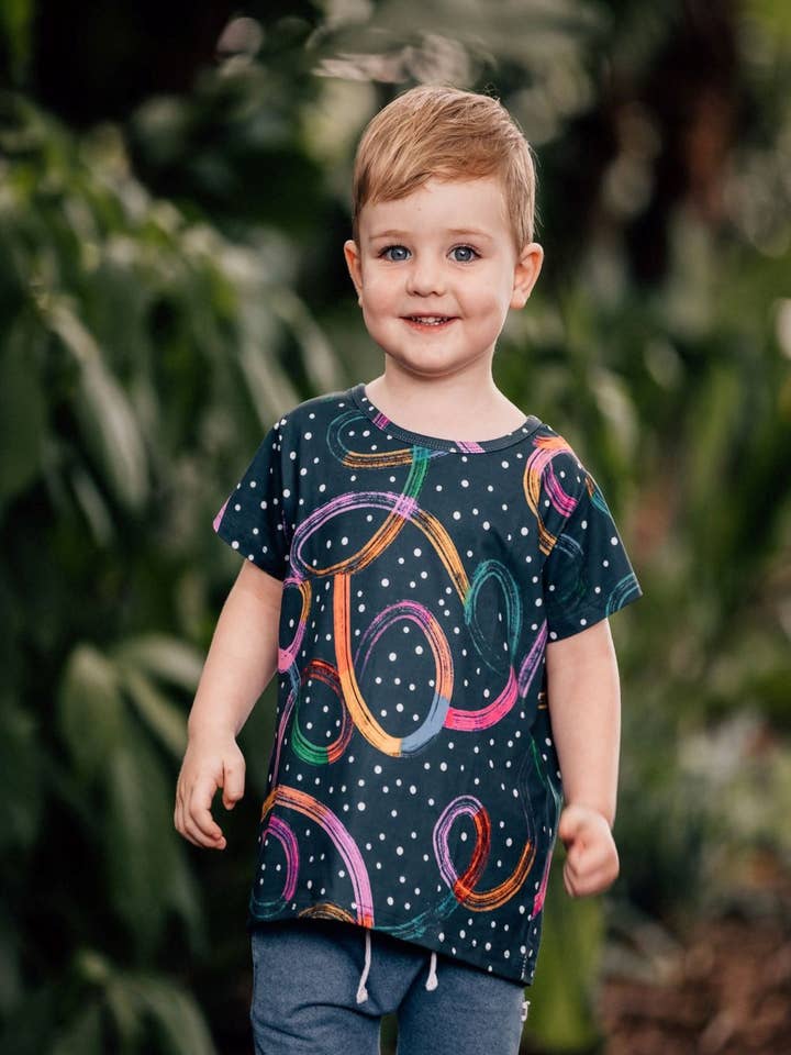 Kids T-Shirt in 'Chalk Swirl' for wholesale by Blue Kettle Designs