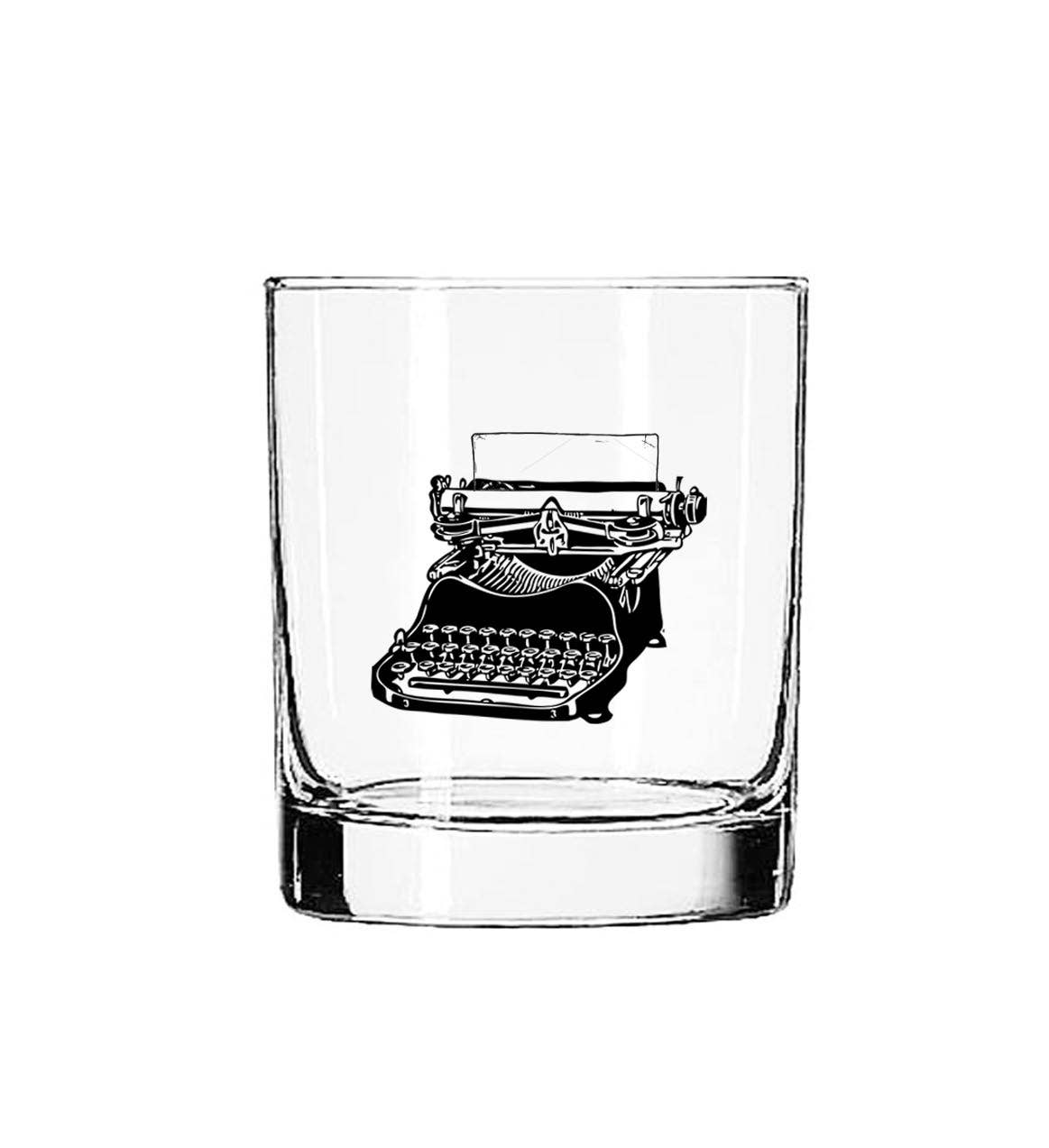 Fly Paper Products – Copo de coquetel/álcool por atacado – Copo de vidro vintage de 11 onças para máquina de escrever