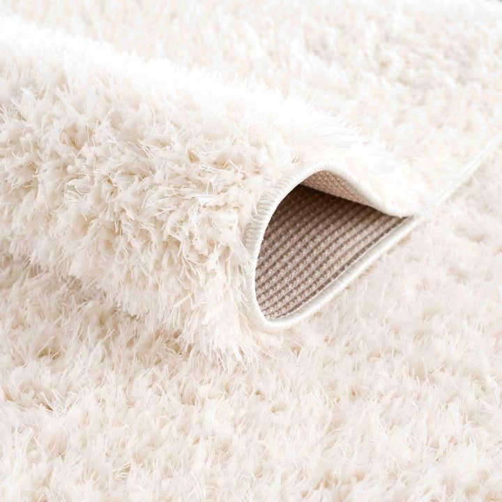 Hauteloom - Wholesale Area Rug - Faina Solid Cream Shag Rug Washable7