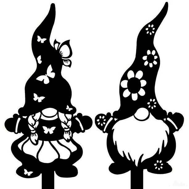 Metal Boy & Girl Gnome Garden Stake - 2 sizes for wholesale by Will's Company