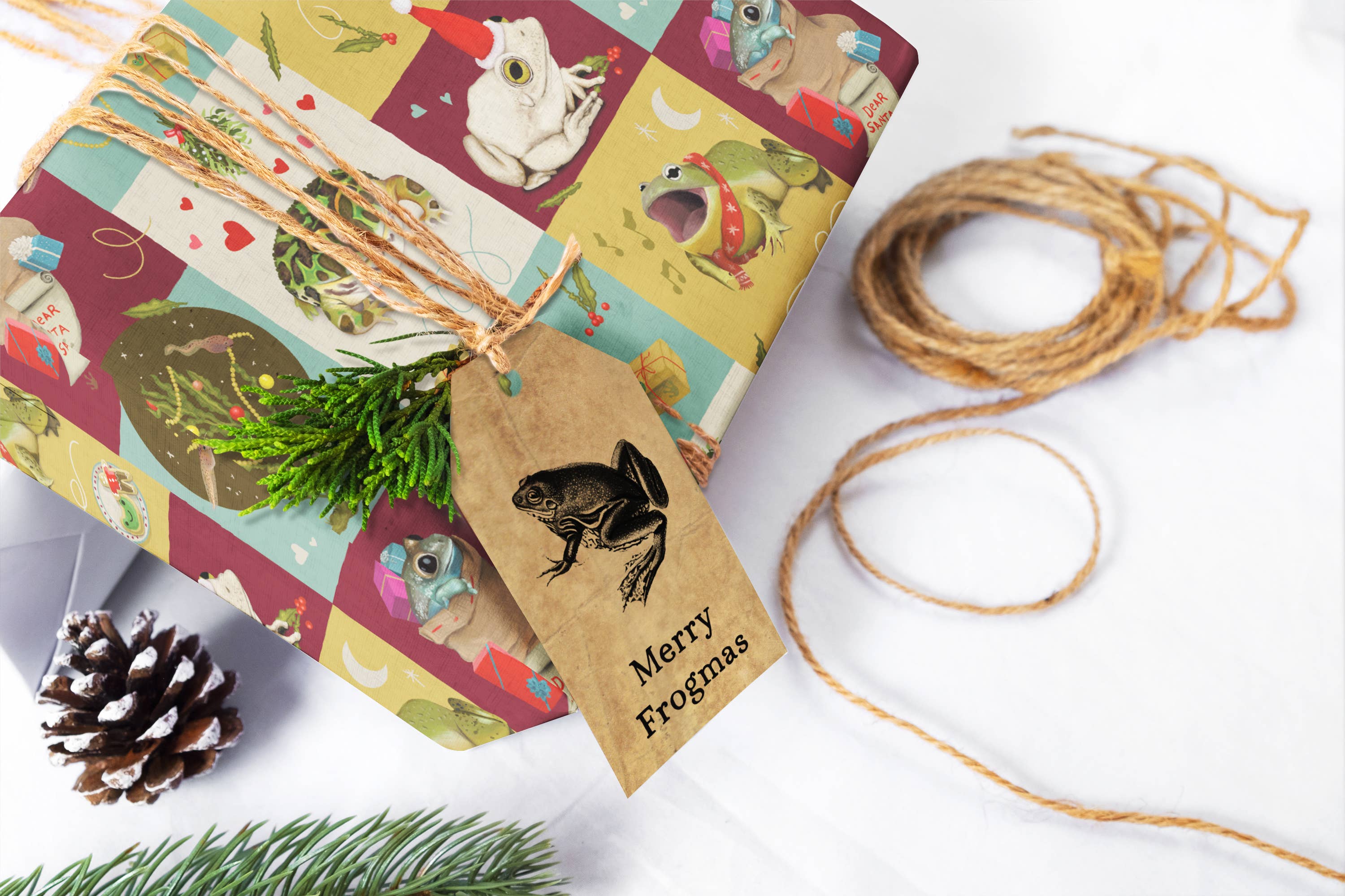 BoyPilot Goods - Wholesale Wrapping Paper Roll - Christmas Frogs Wrapping Paper - Flat Pack Gift Wrap Sheets6