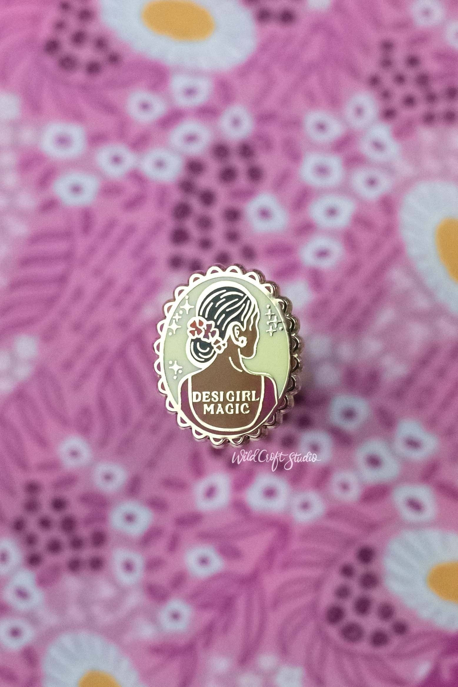Wild Croft Studio - Wholesale Lapel Pin/Button - Desi Girl Magic Hard Enamel Pin3