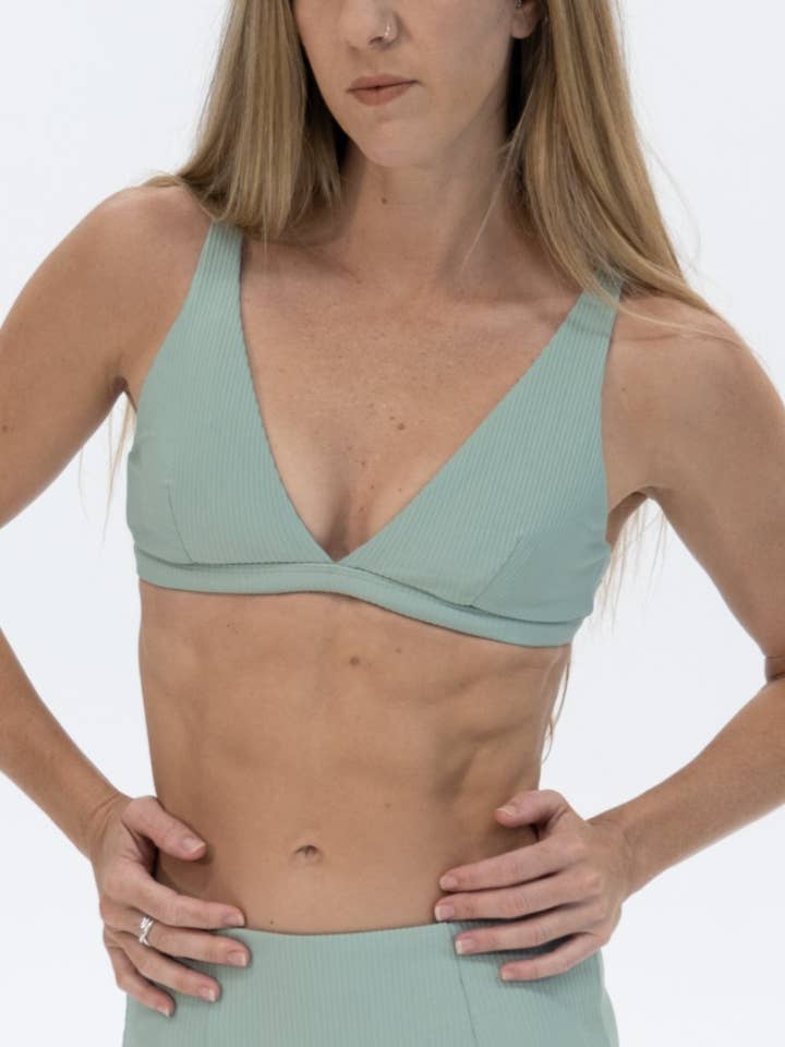 Grön Corduroy Bikini Triangle BH för wholesale av Trevena