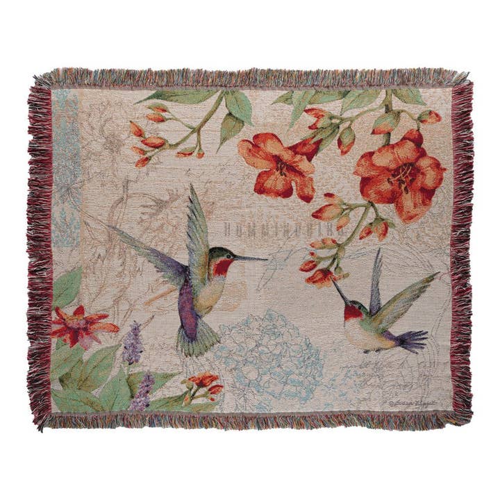 Hummingbirds Tapestry Throw for wholesale by Manual Woodworkers and Weavers, Inc.