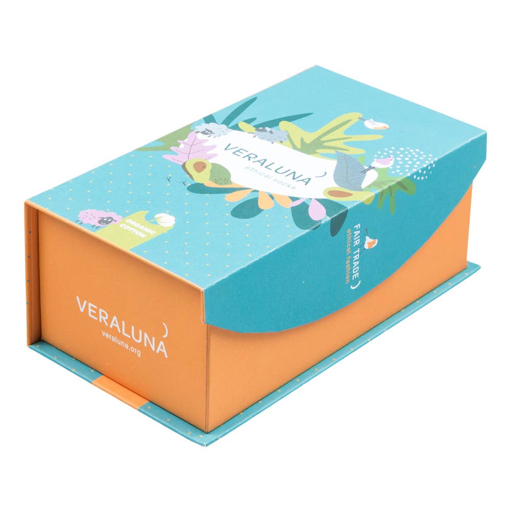 Veraluna Sustainable Clothing – wholesale Socks – Unisex – ORGANIC COTTON SOCKS GIFTBOX FUN1