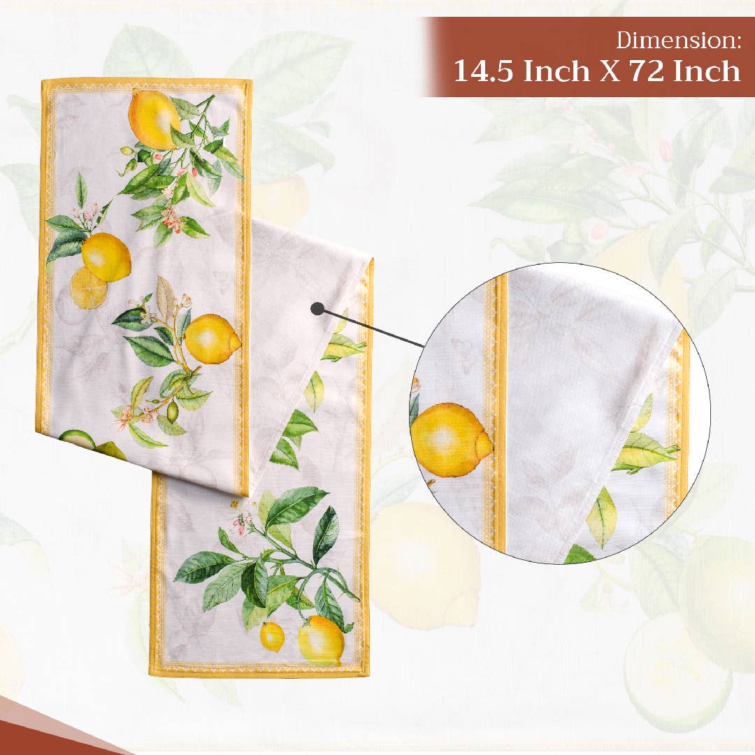 Maison d'Hermine - Design in Every Thread - Wholesale Table Runner - Table Runner 100% Cotton - Double Layer - Limoncello3