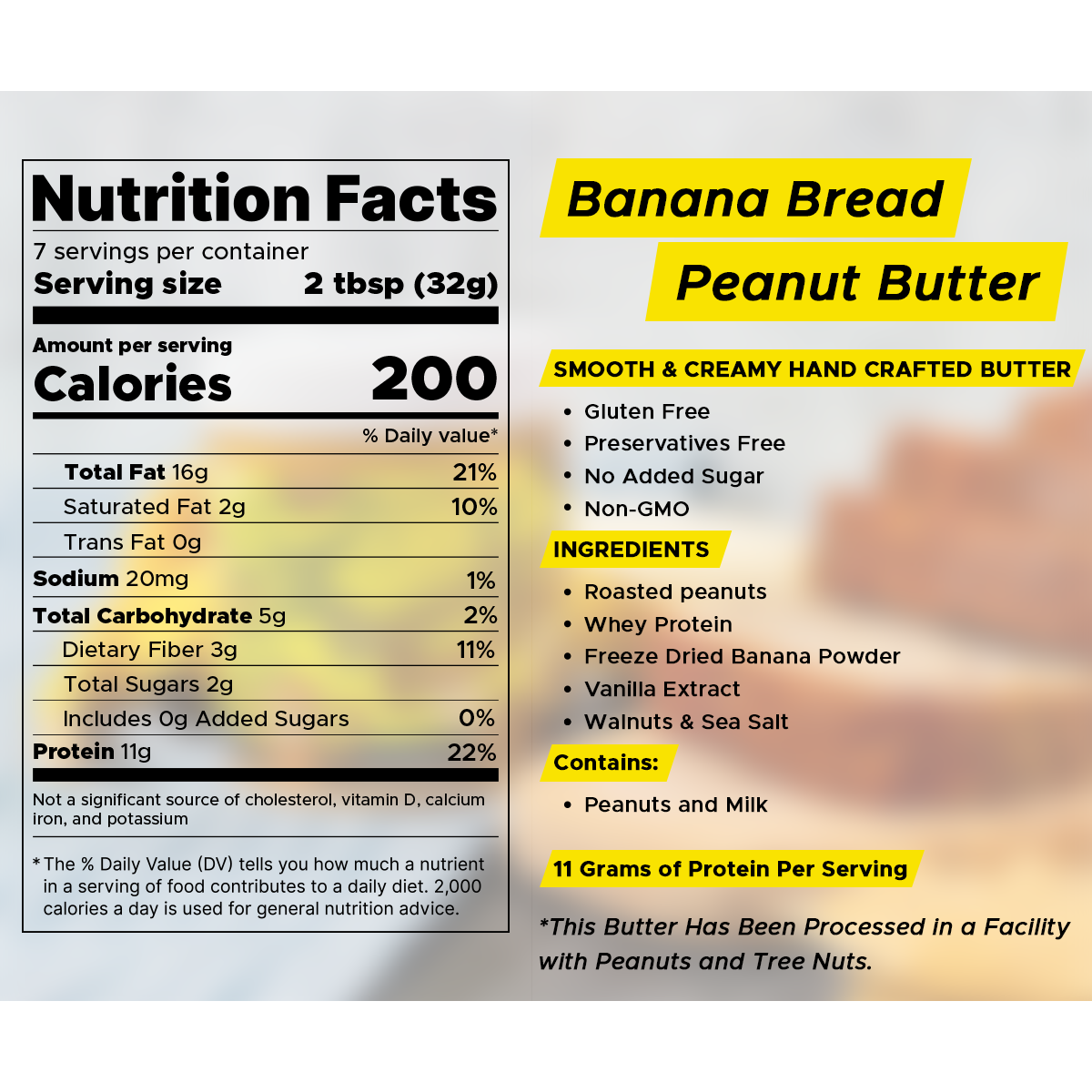 Laurel's Butter – wholesale Nötsmör – Bananbröd Jordnötssmör - Nötsmör, Krispigt, Valnöt 8oz3