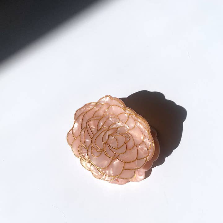 Solar Eclipse - Wholesale Hair Clip - Women's - Hand-painted Camellia Flower Claw Hair Clip | Eco-Friendly