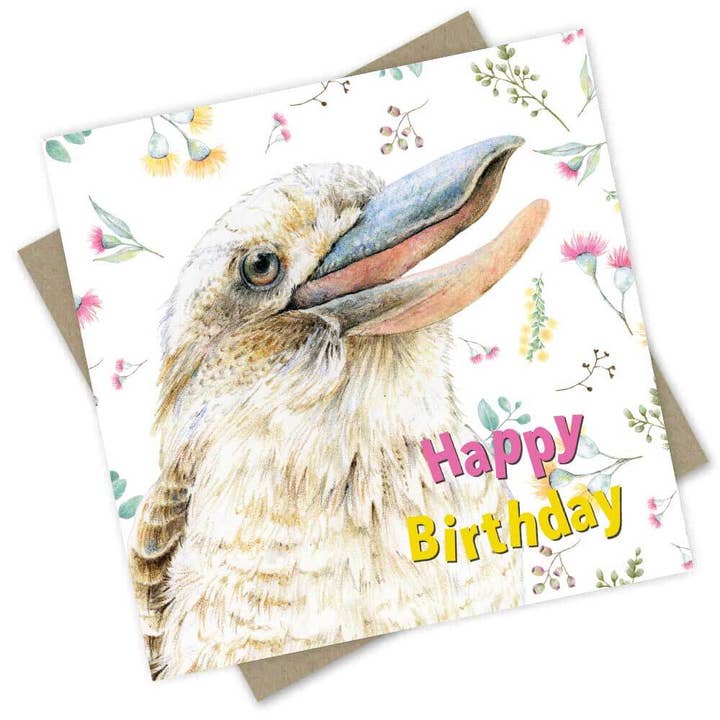 Happy Birthday Card: Laughing Kookaburra for wholesale by Popcorn Blue