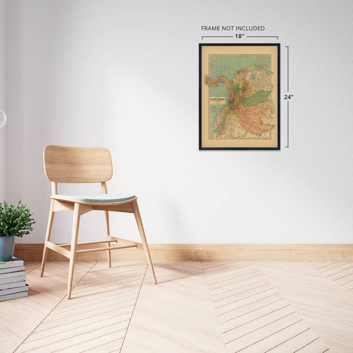 Historic Prints - Wholesale Map - 1911 Map of Colombia South America - Old Wall Art Map of Republic of Colombia - History Map of Colombia Poster