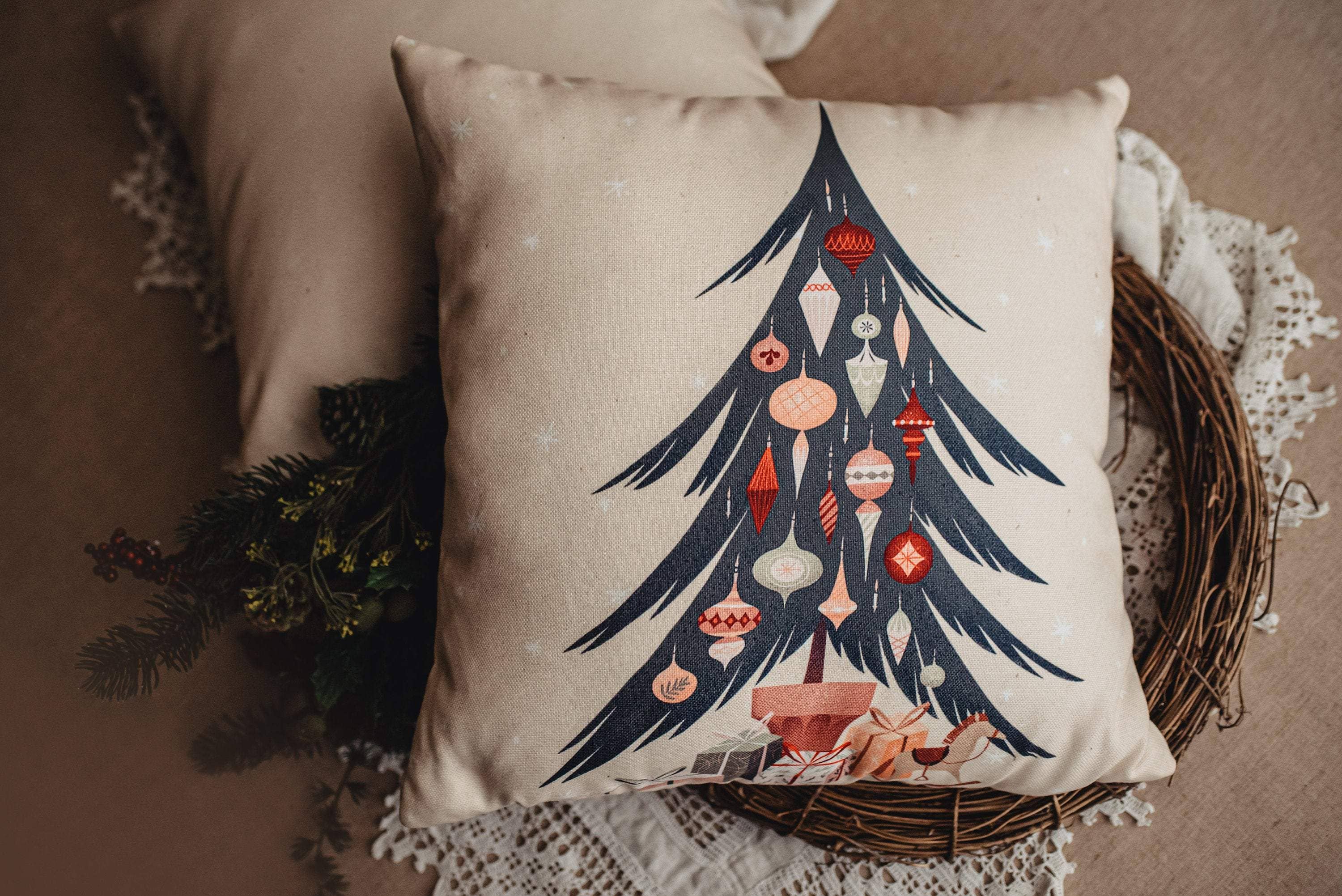 UniikPillows - Wholesale Sierkussensloop - Nordic Christmas Tree Sierkussensloop | Kerstboom | Kerstcadeaus | Kamerdecor | Moeder Cadeau | Aesthetisch kamerdecor | Kamerdecor2