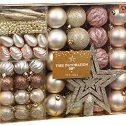 Tree Baubles 50pc Rose Gold Red Blue Silver for wholesale by DEENZ