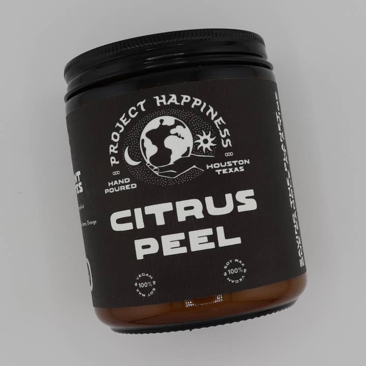 Citrus Peel Soy Candle - 8oz | Spring Scent for wholesale by Project Happiness Candle Co.