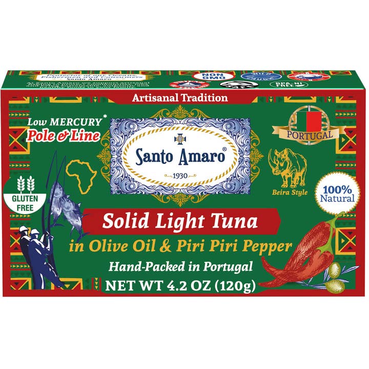 Pole and Line Wild Tuna Fillets in Virgin Olive Oil & Red Pi for wholesale by SANTO AMARO