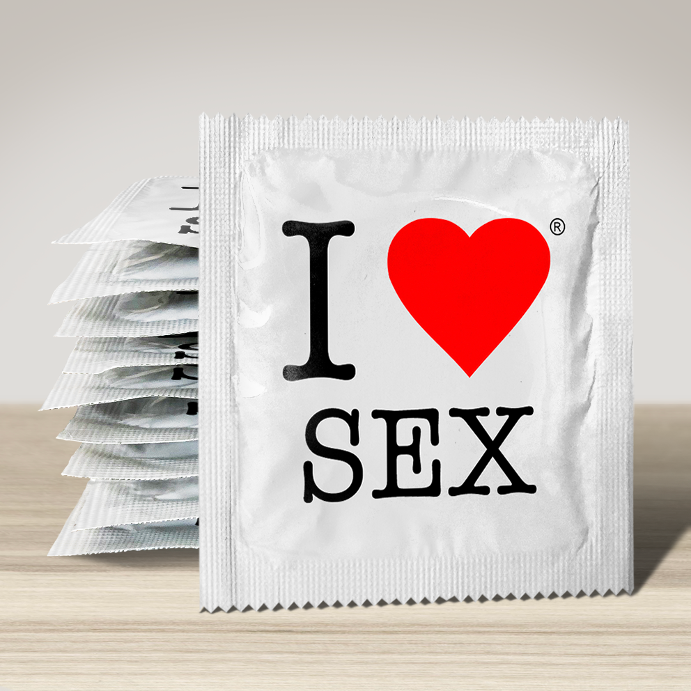 CALLVIN EU - Venta al por mayor Regalo de broma/detalle - Condón « I Love Sex »0