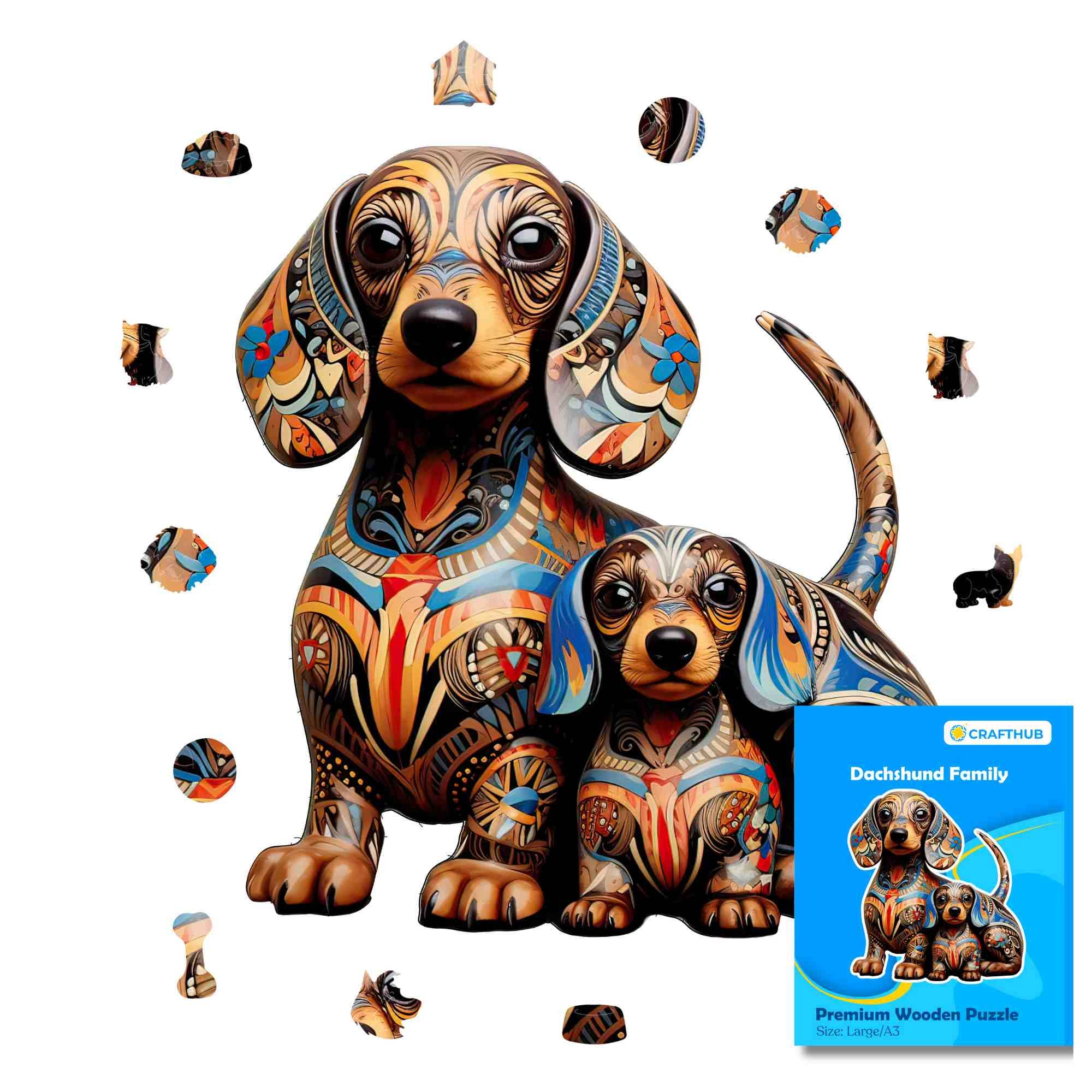 Crafthub - Wholesale Puzzle - Adult - Dachshund Dog Family - Jigsaw Puzzle0