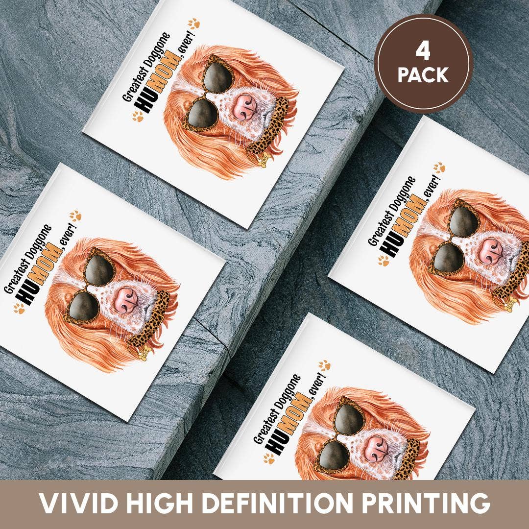 3dRose - Vente Sous-verre - 3dRose, Chien Springer Anglais pour Maman le Jour de la Fête des Mères avec des Lunettes de Soleil à Imprimé Animal, Dessous de Verre5