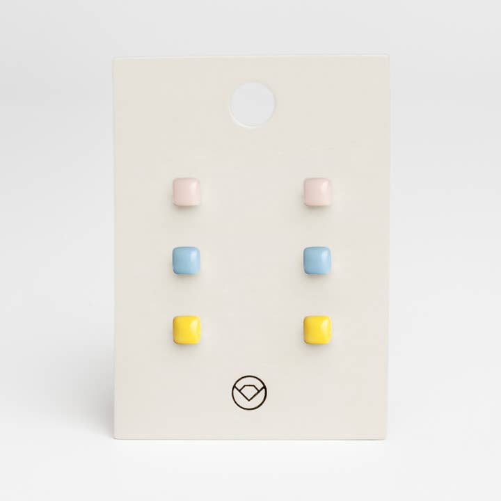 Set med 3 örhängen/mjuk rosa• himmelblå • citrongul för wholesale av ALEXASCHA