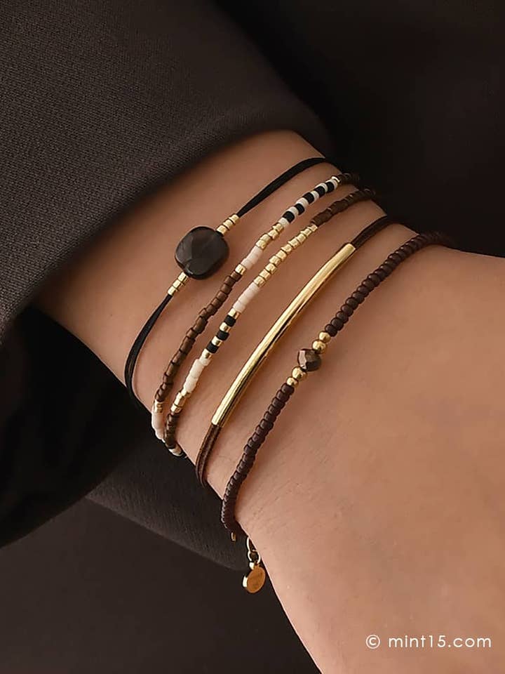 Bracelet Set 'Dark Brown' for wholesale by Mint15