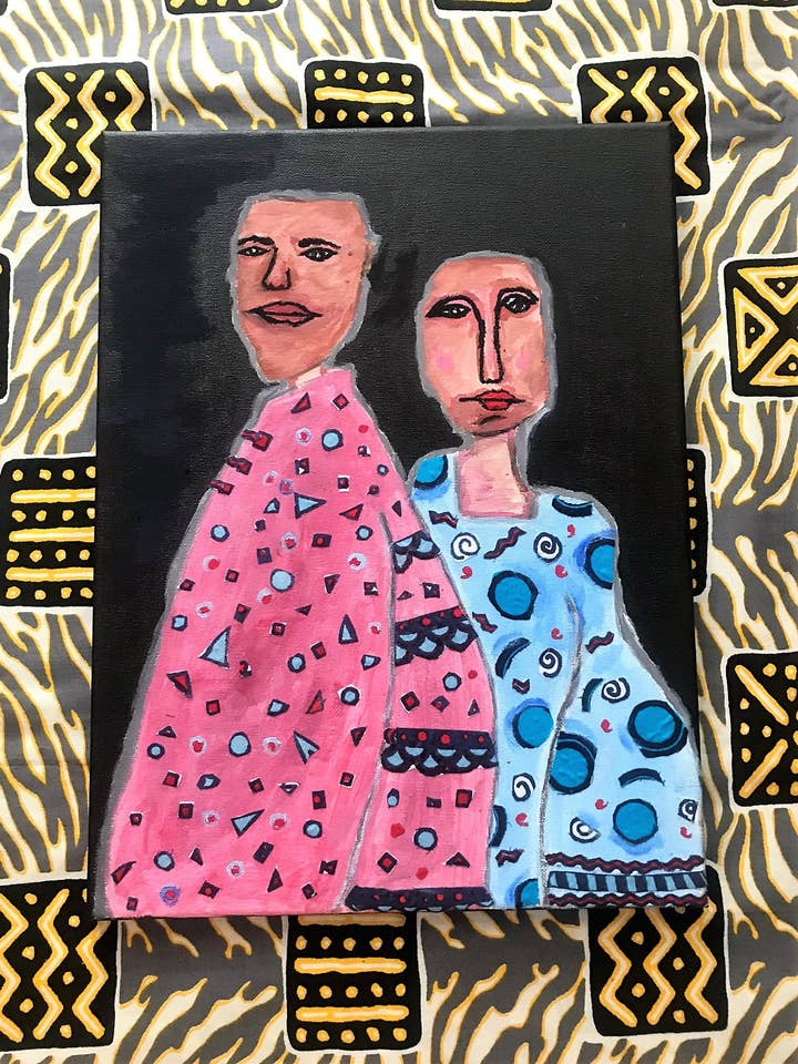 FINDING BALANCE Recycled Ankara Fabrics Art for wholesale by ASKA London