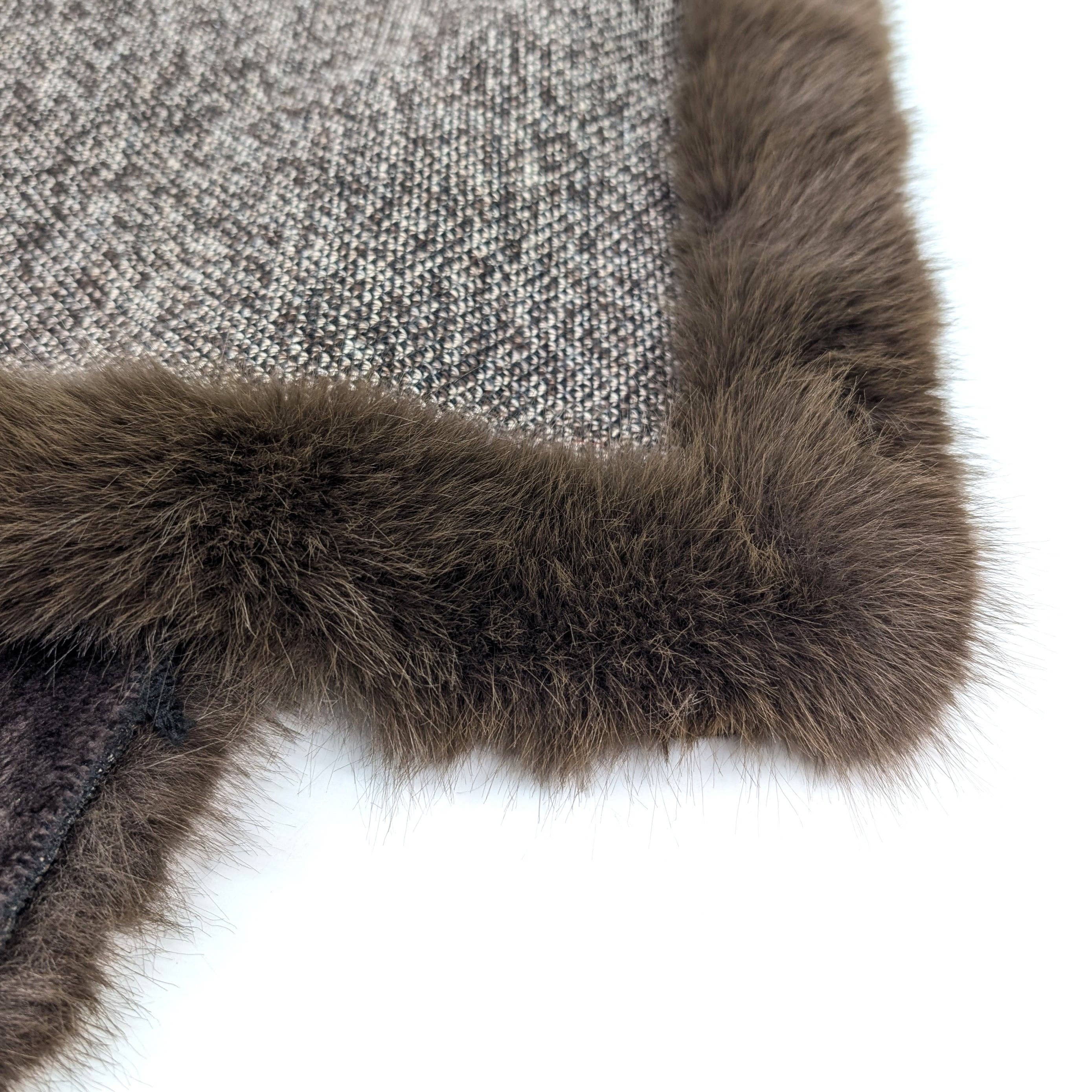 Black Ginger – wholesale Poncho – Women's – Button Collar Faux Fur Trimmed Poncho - Brown6