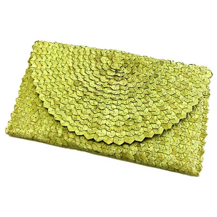 Rattan Clutch Wallet Håndtaske - Grøn for engroshandel hos Seven Island