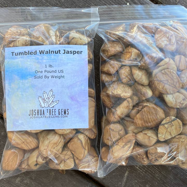 Walnut Jasper Tumbled 1 lb. Brown Jasper 1 Pound for wholesale by Joshua Tree Gems