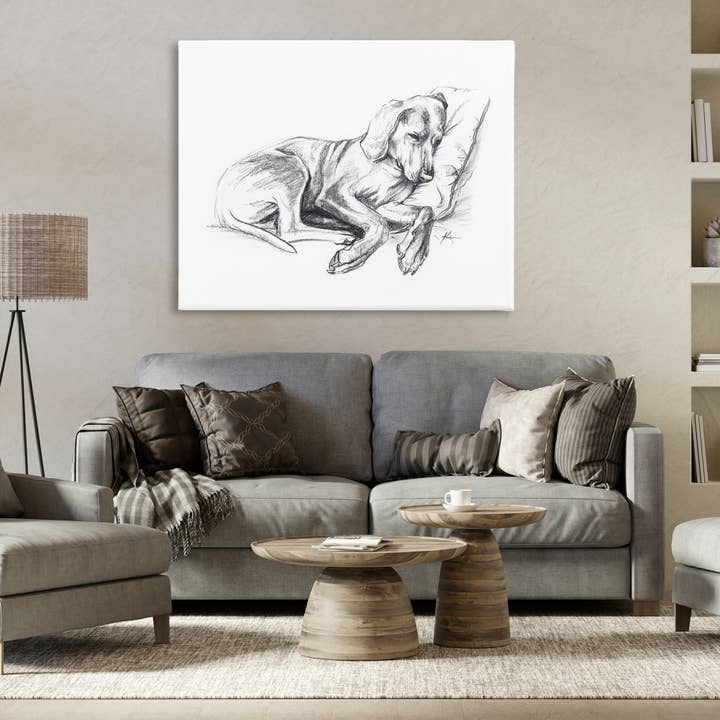 Stupell Industries - Wholesale Wall Decor - Kids & Baby - Napping Dog Drawing Canvas Art9