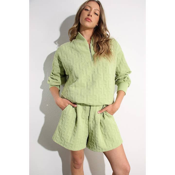 Mulla - Wholesale Top & Short Set (NOT Loungewear) - Women's - Textured Beige Lounge Set11