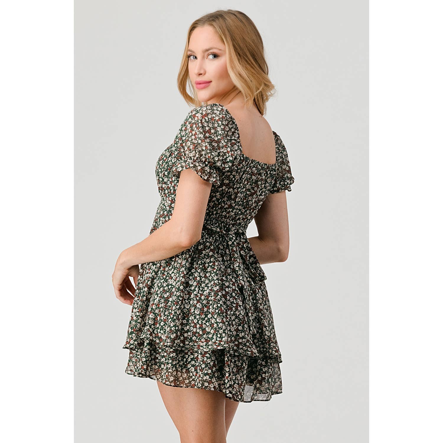 Hunter Grøn Selvslips Chiffon Romper for engroshandel på Faire4