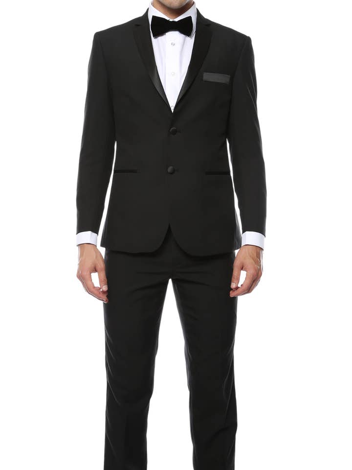 Smoking Paul Lorenzo MMTUX Preto Slim Fit 2 peças por atacado de Ferrecci