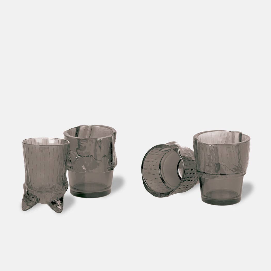 DOIY - Wholesale Drinking Glass/Cup - Black Kitty Stackable Glasses1