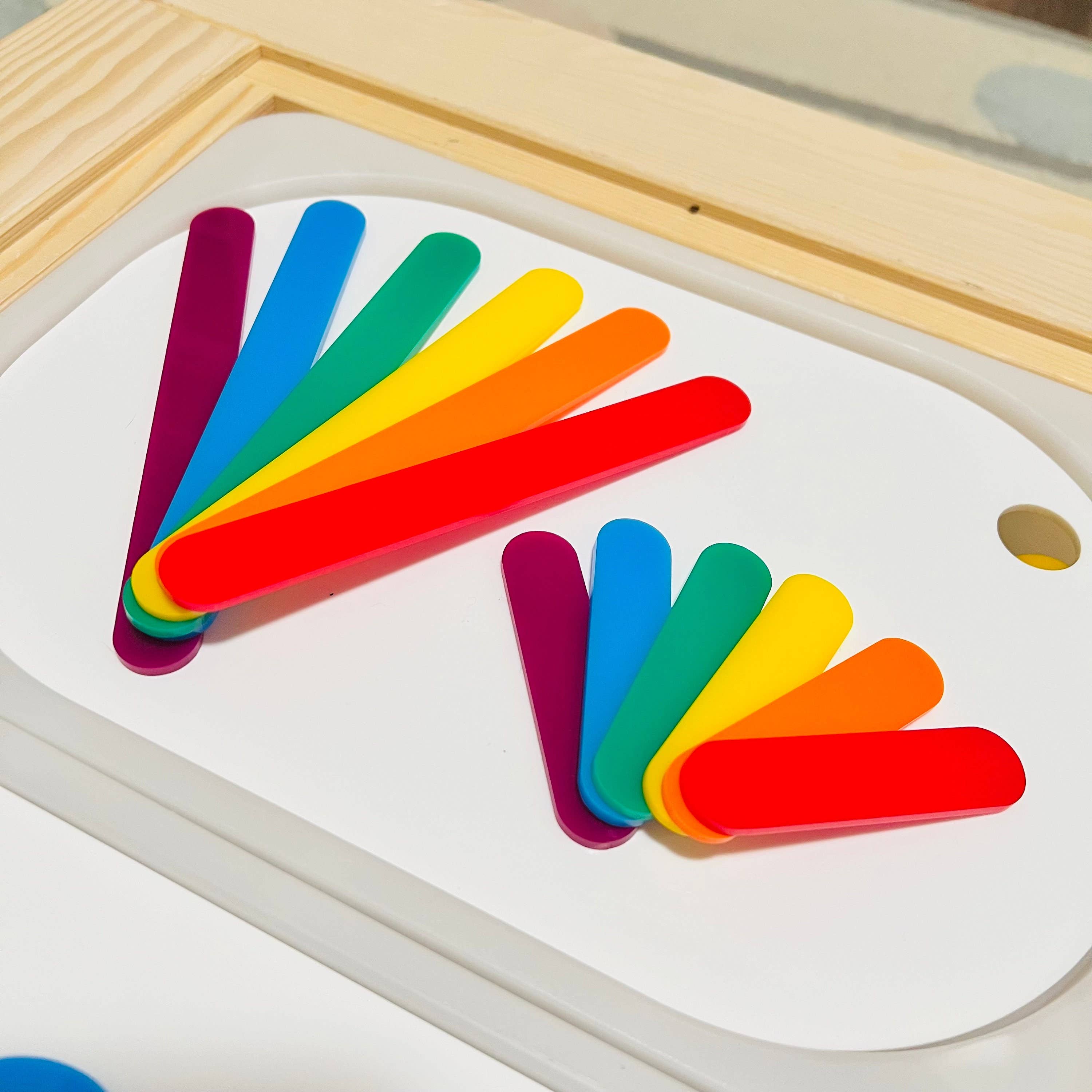 412Laser - Wholesale Toy Set - Kids - Acrylic Popsicle Sticks Add-On: Sensory Bin Sorting Insert3