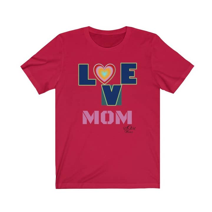 Love Mom Jersey Short Sleeve Tee for wholesale by E.O.U. Ready Wear