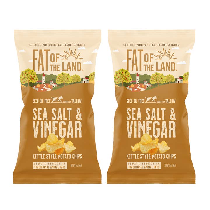 Sea Salt & Vinegar Tallow-Cooked Chips for wholesale by Fat of the Land