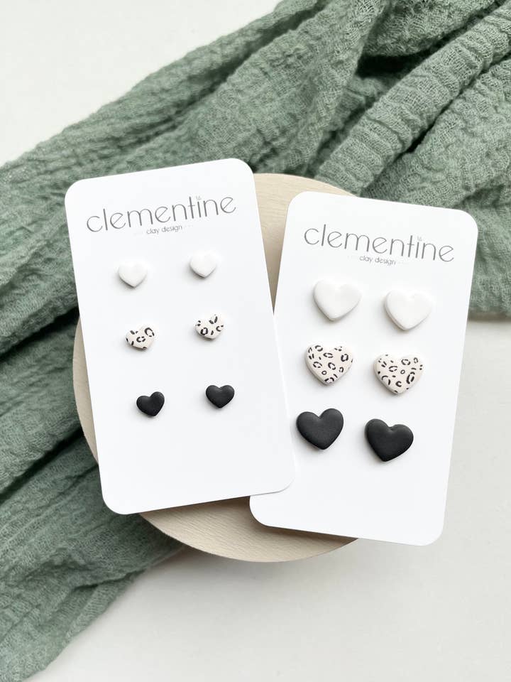 Cheetah Stud Trio for wholesale by Clementine Clay Design