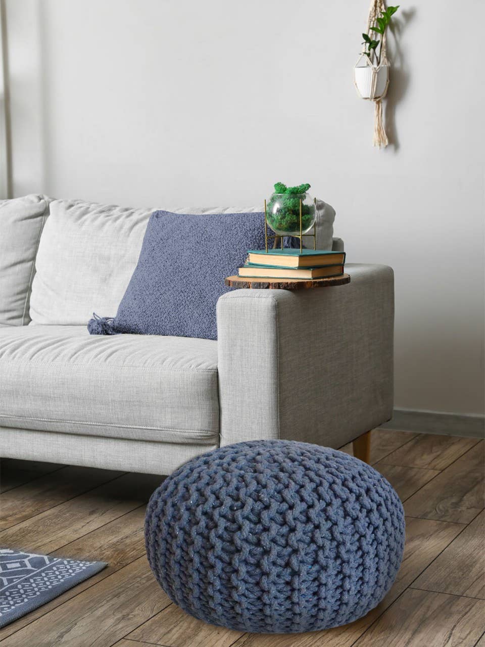 Voglrieder - Wholesale Pouf - Pouf, diameter 55 cm, knitted stool, pouf, pouf, floor cushion, large15