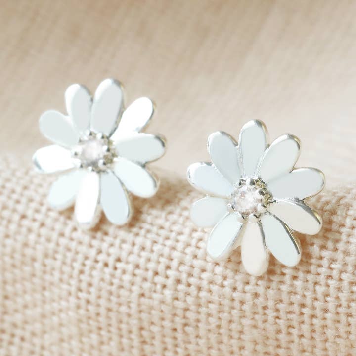 Daisy Stud Earrings in Silver for wholesale by Lisa Angel