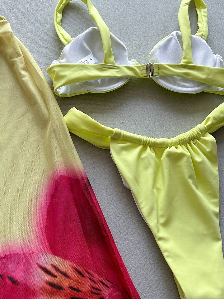 LIGHT YELLOW Elegant Two-Piece Beach Set for wholesale on Faire6