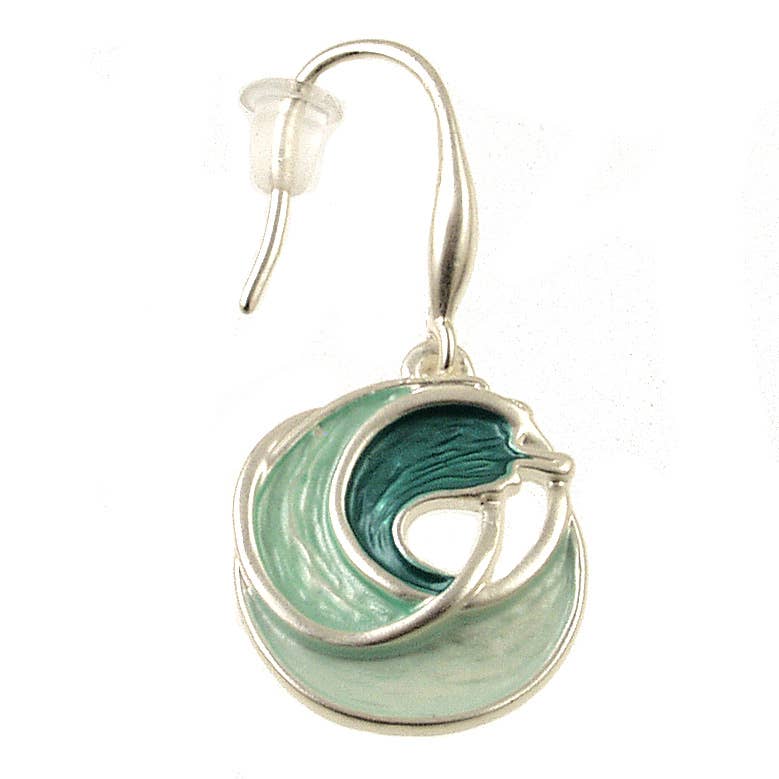 Origin Jewelry - Wholesale Dangle Earrings - Ocean Wave Earrings, Blue/Aqua or Blue/Silver1