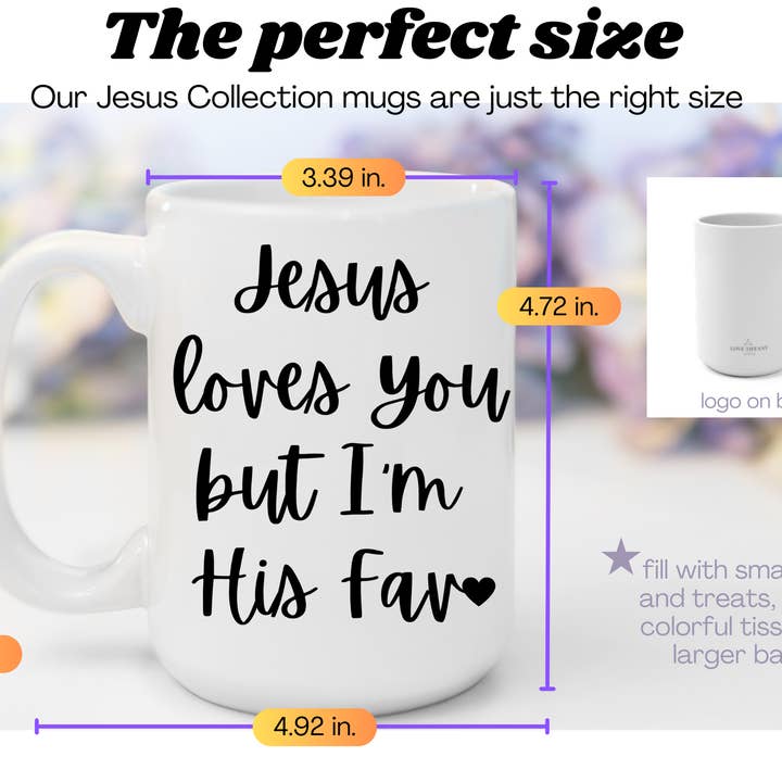 LOVE TIFFANY – Großhandel Kaffeebecher – „Jesus Loves Lefties“ Tasse aus weißer, glänzender Keramik, 15 Unzen (Tasse für Linkshänder) | Jesus-Kollektion von Love Tiffany3