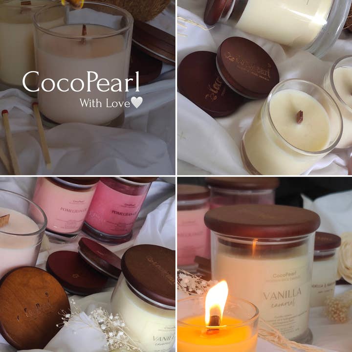 Pure Coconut Wax Stearinlys | 285G for engroshandel hos CocoPearl Candles