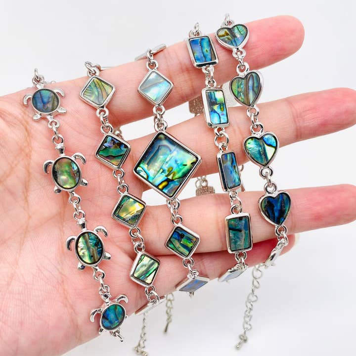 Mio Queena - Wholesale Charm/Dangle Bracelet - Multi-style Abalone Shell Metal Chain Bracelets