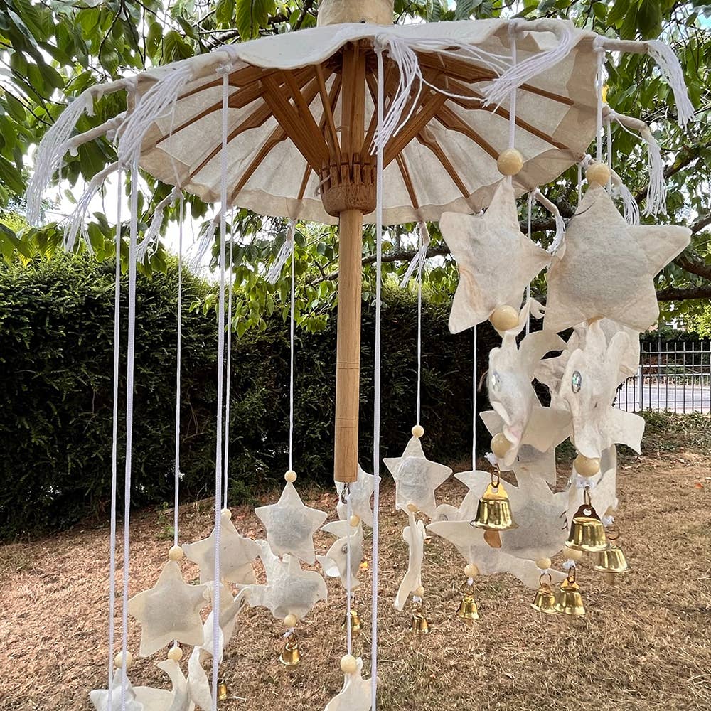 VIE - Vendita all'ingrosso Decorazione mobile - Mobile artigianale in carta di gelso, cuore e farfalla, 50x20 cm12